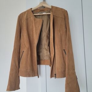 Sportmax From Max Mara Camel Leather Jacket - Suede Size 12